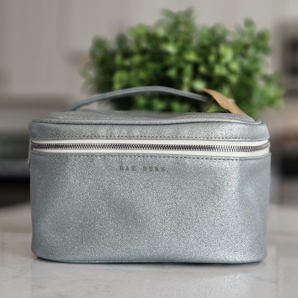 Rae Dunn Handbags - Rae Dunn Shimmer Silver Makeup Bag
